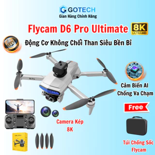 Flycam Mini D6 Pro GPS, Máy Bay Điều Khiển Từ Xa Camera Kép 8k, Động Cơ Không Chổi Than, Cảm Biến Tránh Vật Cản