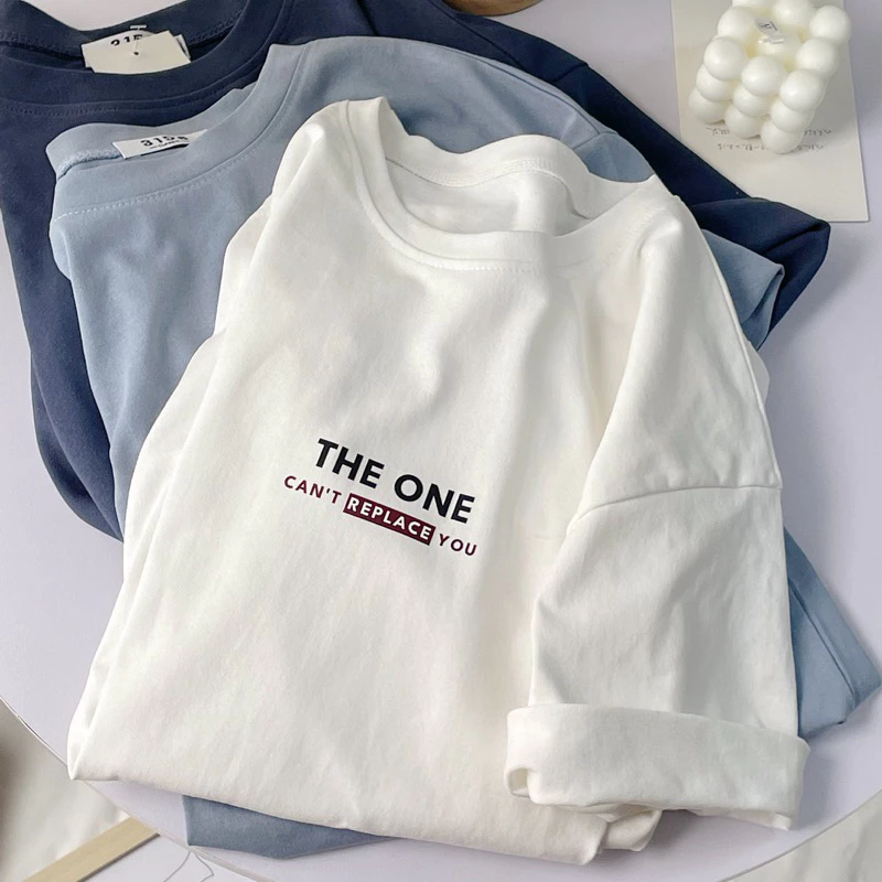 Áo Thun Nữ, Áo Phông Unisex THE ONE 100% Chất Cotton Thoáng Mát  Cho Nam Nữ ta tb1108