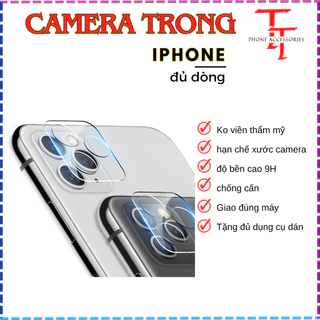 Kính cường lực iphone bảo vệ Camera Xsmax/11Promax, Xr/11,12/ProMax,13/13/14 Pro max,6-7plus/8plus, X/Xs/11Pro