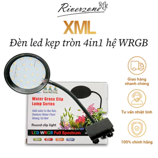 Đèn led kẹp tròn mini XML trang trí bể cá nhỏ và vừa, chip đèn 4 trong 1 WRGB hỗ trợ lên màu cho bể thủy sinh