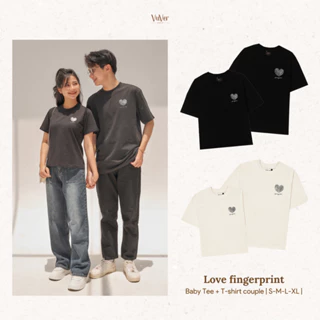 [IN TÊN THỦ CÔNG THEO YÊU CẦU] - Áo đôi Baby tee/T-Shirt - LOVE FINGERPRINT - Áo unisex nam nữ - vuver.vn