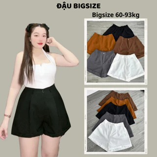 Quần short bigsize nữ lưng thun cạp cao chất vải fos mềm mịn mát có bẻ line thoáng mát, trẻ trung cho nàng chubby - Q28