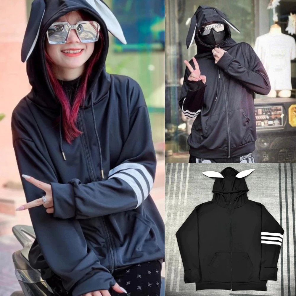 Áo chống nắng thom tai thỏ nam nữ unisex cao cấp chống tia uv siêu tốt thời trang cao cấp hottrend streetwear xu hướng