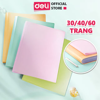 File lá file đựng tài liệu A4 30/40/60 lá Deli Túi đựng tài liệu học sinh Bìa file lưu trữ nhiều ngăn Tệp đựng tài liệu