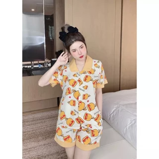 [ SIZE 38-50KG] Đồ Bộ Ngủ Pijama Áo Cộc Quần Đùi Đồ Bộ Nữ Mặc Nhà Siêu Rẻ Vải Kate Thái Thoáng - xuongmaypijamachucanh