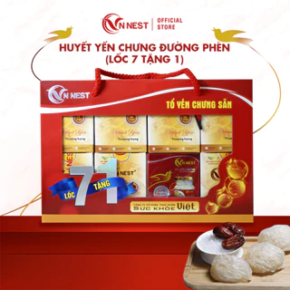 Combo 7 tặng 1 Huyết Yến Sào Chưng Đường Phèn Tự Nhiên VN Nest - 18% Tổ Yến Cao Cấp - Hộp 8 lọ thủy tinh x 70ml