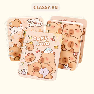 Sổ tay mini lò xo Classy 80 trang có dòng kẻ nhiều hình xinh xắn, kích thước 10.5 X 8.5 CM PK634