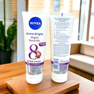 Sữa Dưỡng Thể Nivea Tím Night Nourish Ban Đêm Dưỡng Ẩm Trắng Mịn Chống Lão Hoá Serum Cao Cấp 180ml