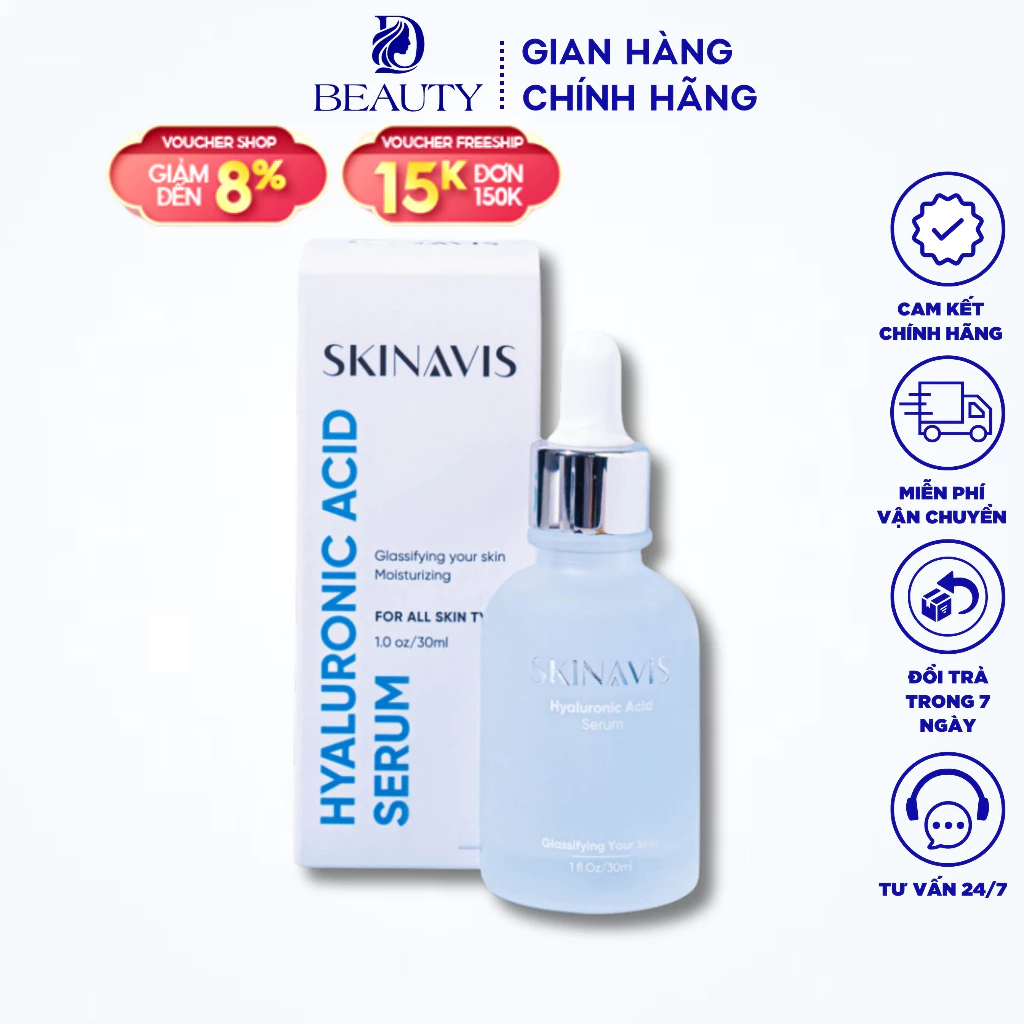 Serum cấp ẩm Skinavis chứa Hyaluronic Acid và Niacinamide + B5 dành cho mọi loại da - 30ml