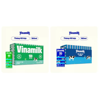 THÙNG 48 HỘP SỮA TƯƠI VINAMILK 180Ml