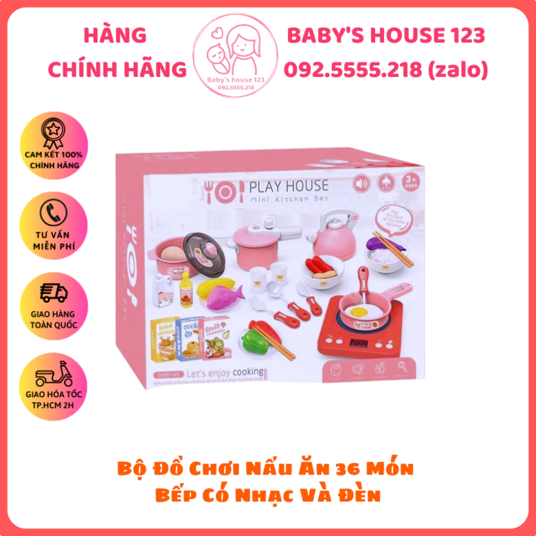 Bộ Đồ Chơi Nấu Ăn 36 Món Thiết Kế Như Thật Cho Bé Từ 2 Đến 8 Tuổi