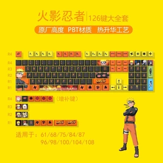 Keycap Naruto 126 Phím Cherry Profile Chất Liệu PBT tương thích phím 61 / 68 / 84 / 87 / 98 / 104