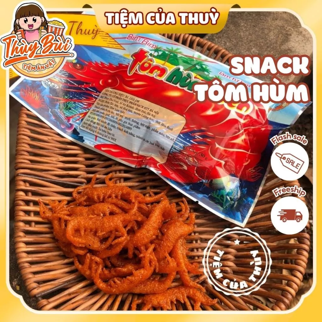 5 Gói Snack Tôm Hùm Biển Ba Anh Em Food, Snack Cay Xé, ăn vặt tuổi thơ