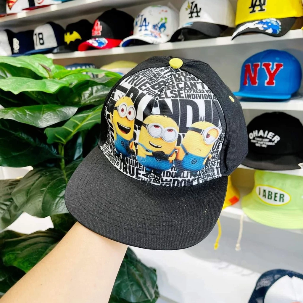 Mũ SnapBack Minion Siêu Quậy - Nón SnapBack Ba Cậu Nhóc Minion Cute Siêu Ngầu Dành Cho Bé Từ 10 Đến 14 Tuổi