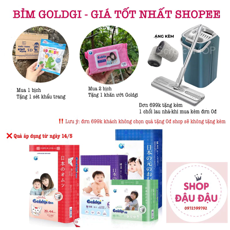 [CÓ QUÀ TẶNG] Tã/bỉm dán/ quần Goldgi nội địa Nhật Nb92/S84/M66-60/L56-48/Xl44/Xxl32