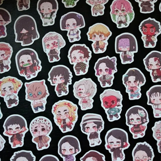 Bộ 60 sticker full nhân vật anime Kimetsu no Yaiba size 4x4 cm (Ảnh thật tự chụp)