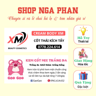 Tem dán thân hủ kem, Combo 100 Tem nhựa sữa, Tem trong Kem Body, Cốt, Trộn