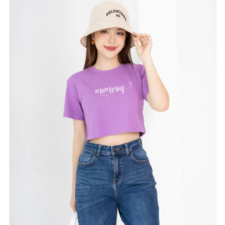 Áo croptop rộng in chữ - Áo laptop kiểu chất thun cotton - Loza G0071