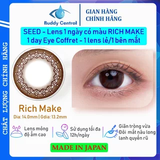 Lens SEED 1 ngày màu Rich Make full dãy độ từ 0 đến -12 độ (1 chiếc lẻ/1 bên mắt) - Buddy Central