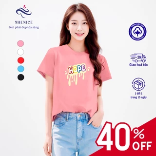 Áo thun nữ Hope mang lại động lực tự tin tỏa sáng với chất liệu 100% cotton 4 chiều mềm mịn thấm thoát mồ hôi, tinh tế