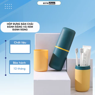 Hộp đựng bàn chải đánh răng và kem đánh răng đi công tác di động,cốc nước súc miệng phòng tắm