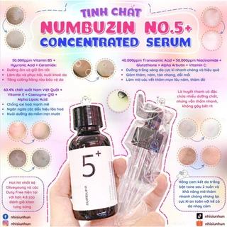 Tinh chất numbuzin 5+ Concentrated Serum Vitamin đậm đặc trắng da mờ nám tàn nhang 30ml