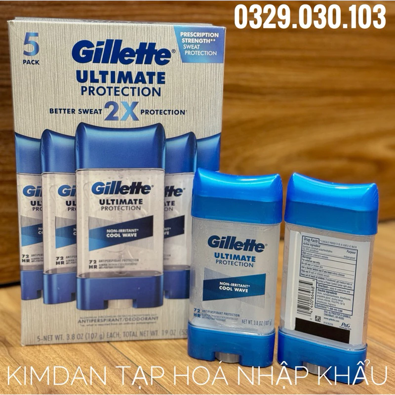 [NHẬP KHẨU MỸ CHÍNH HÃNG] LĂN KHỬ MÙI GILLETTE COOL WAVE 107G GIẢM TIẾT MỒ HÔI