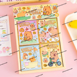 Khay 40 bộ sticker chuột lang nước , capybara sticker 40 pcs tạp háp cổng trường