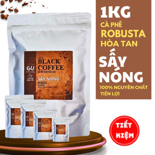 1Kg Cafe đen hòa tan Black Coffee, bột cà phê hòa tan nguyên chất 100%