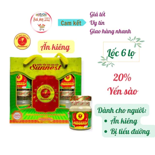 Yến sào Sunnest 20% dành cho người tiểu đường (Hôp 6 lọ x 70ml)