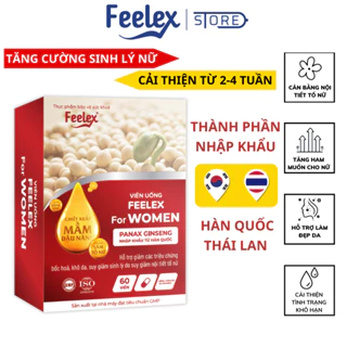 Viên uống Feelex For Women hỗ trợ giảm các triệu chứng bốc hỏa,khô da, suy giảm sinh lý do suy giảm nội tiết tố nữ - 60v