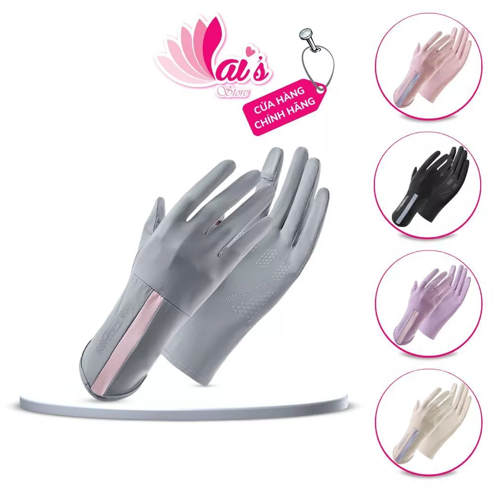 Găng Tay Chống Nắng UPF50+ Chống Tia UVA UVB Mỏng Nhẹ Thun Lạnh Thoáng Khí Chống Trượt Lái Xe Mở Đầu Ngón Tay Cảm Ứng