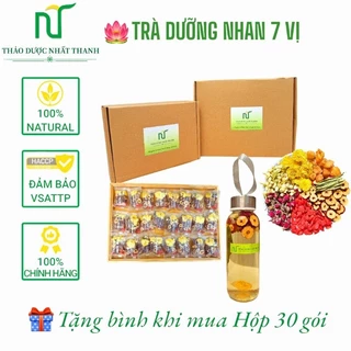 Trà dưỡng nhan 7 vị thảo mộc đẹp da an thần dễ ngủ thanh lọc mát gan thanh nhiệt