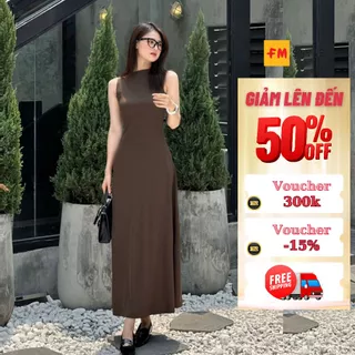 Váy suông nữ FMSTYLE sát nách dáng dài vải thun gân cao cấp siêu mịn tôn dáng Freesize 24031252