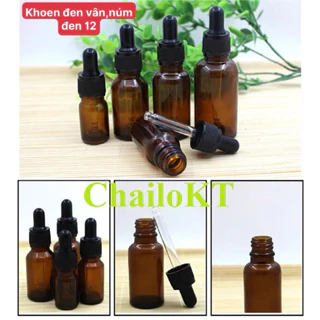 Chai thủy tinh Nâu, Trong 20ml 30ml 50ml nắp nhỏ giọt, chai tinh dầu, serum, chai thủy tinh