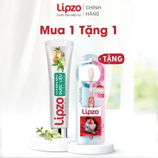 Kem Đánh Răng Dược Liệu Lipzo 185 Gram [MUA 1 TẶNG 1]  Bàn Chải Đánh Răng Lipzo Crystal Love For Girl