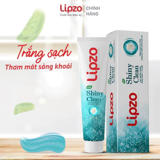 [Combo 3] Kem Đánh Răng LIPZO Shiny Clean 185g Vị The Mát  Khử Mùi, Không Bào Mòn Men Răng Từ Khoáng Chất Vỏ Sò