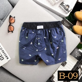 Quần Đùi Họa Tiết Boxer YOU Underwear Cao Cấp Chất Kate Cotton Mềm Mịn Thấm Hút Tốt Size 45-95Kg.