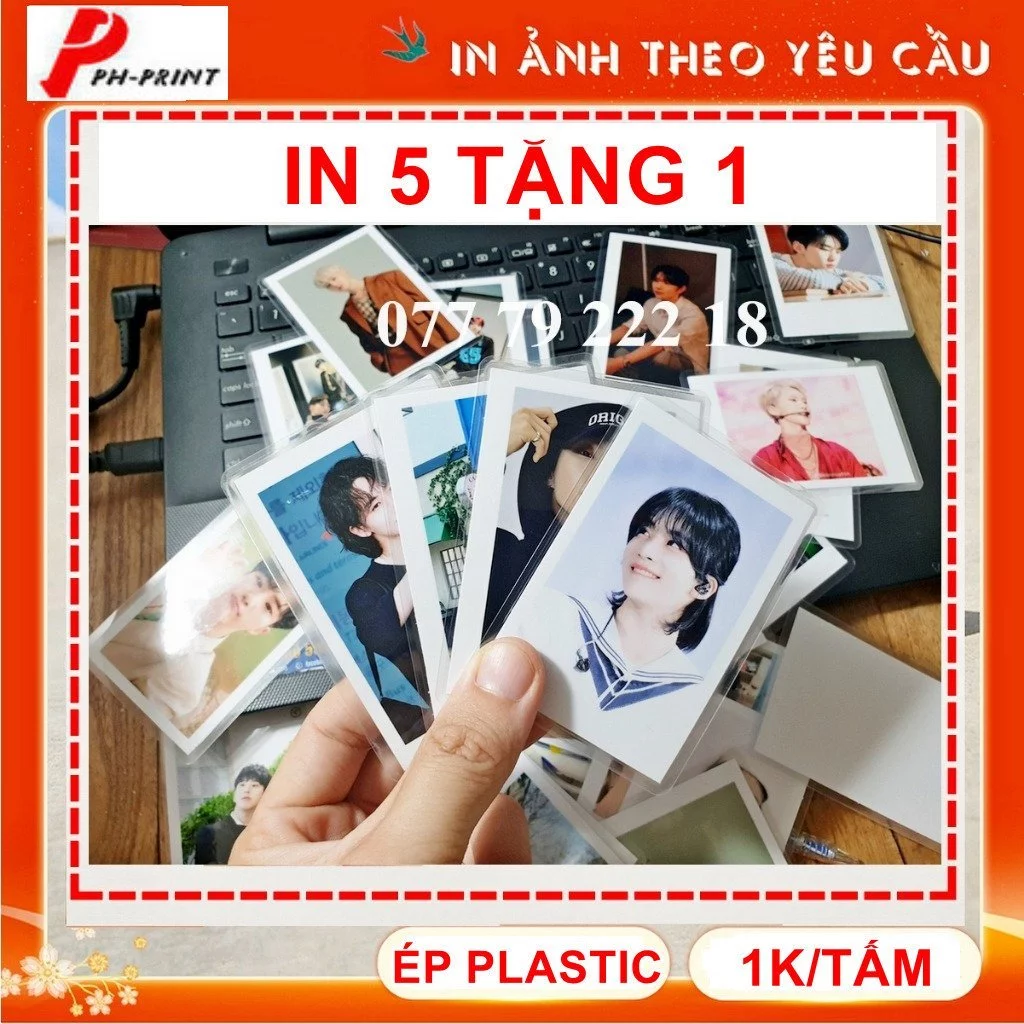 In ảnh 6x9 1k/tấm ép plastic In 5 tấm tặng 1 tấm