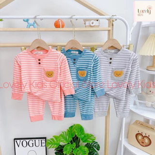 Đồ tay dài thun lạnh sọc cho bé trai và bé gái size 7-17kg minkymom