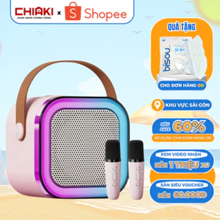 Loa Bluetooth, Loa Karaoke Mini K12 Sạc Pin Không Dây, Âm Thanh Hay Bass Chuẩn Tặng Kèm 2 Míc Hát, Bảo Hành 12 Tháng