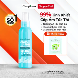 Xịt Khoáng Dưỡng Ẩm Compliment Aqua Spray 99% Phục Hồi Giảm Nhanh Mệt Mỏi, Hương Mát Dịu 200ml