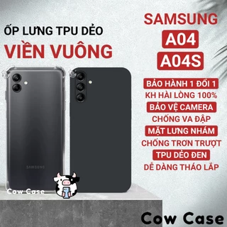 Ốp lưng Samsung A04, A04s cạnh vuông Cowcase | Vỏ điện thoại SS galaxy bảo vệ camera toàn diện TRON