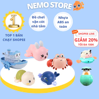 Đồ chơi nhà tắm cho bé NEMO STORE rùa bơi trong nước thả bồn tắm, bể bơi cho bé vịt, cá, heo, cua, thỏ bơi...