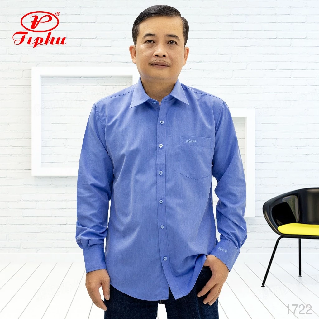 Áo sơ mi nam tay dài dáng rộng, màu trơn, vải bamboo, thời trang trung niên, thanh lịch, Amazing