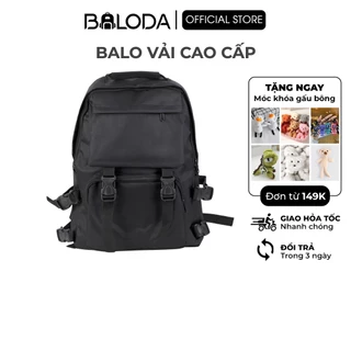 Balo ulzzang nam nữ Hàn Quốc basic BALODA vải dù nhiều ngăn đựng laptop, sách vở - BL005