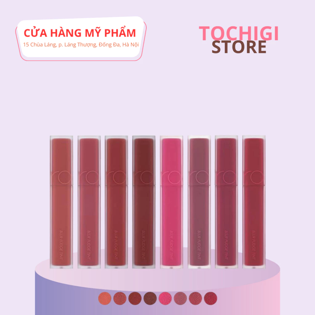 Son Romand Kem Lì Vỏ Vuông Blur Fudge Tint Full Màu Hàn Quốc 5g