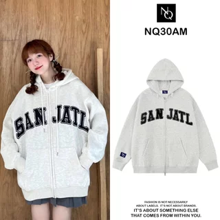 Áo  Hoodie  Chui Thêu SANJA Form Rộng Nam Nữ Unisex Chất Nỉ Bông Cao Cấp.