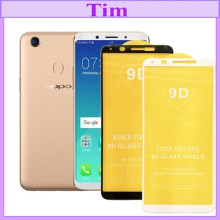 "Kính cường lực OPPO F5 " 9D Full màn hình, Ảnh thực shop tự chụp, tặng kèm bộ giấy lau kính TimShop