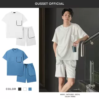 Bộ Quần Áo Thể Thao Nam Ngắn Tay Mùa Hè GUSSET GSBD004 Vải Cotton Co Giãn Thoáng Mát